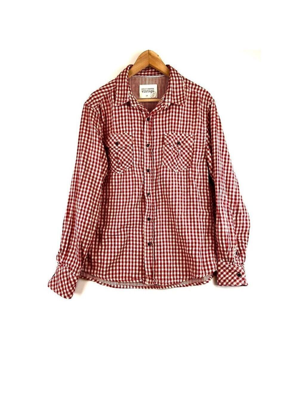 Denver Hayes Vintage Inspired Western Men's Red Gingham Size L